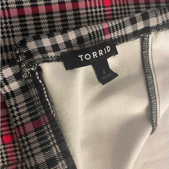 Y2K Plaid Strapless Tube Top Torrid Plus Size 4 Red Black Checkered - Picture 3 of 6